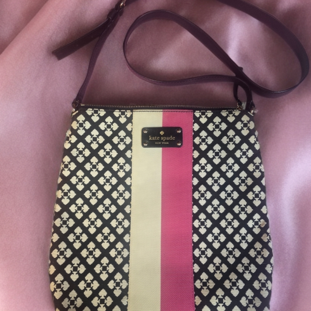Kate Spade Black and Pink Crossbody Bag With Large Kate Spade Dust Bag